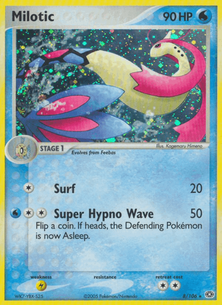 Milotic #8 from Emerald - Rare Holo - Illustrated by Kagemaru Himeno