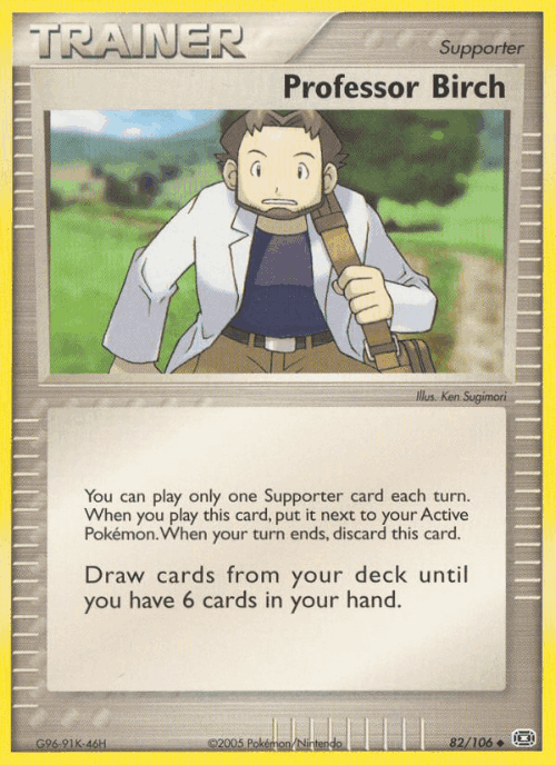 Professor Birch #82 from Emerald - Uncommon - Illustrated by Ken Sugimori