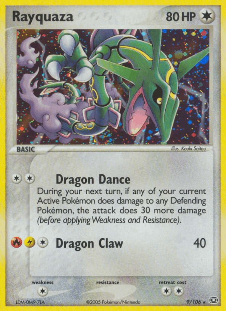 Rayquaza #9 from Emerald - Rare Holo - Illustrated by Kouki Saitou