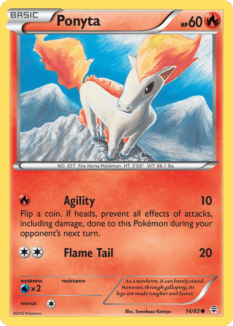 Ponyta #14 from Generations - Common - Illustrated by Tomokazu Komiya