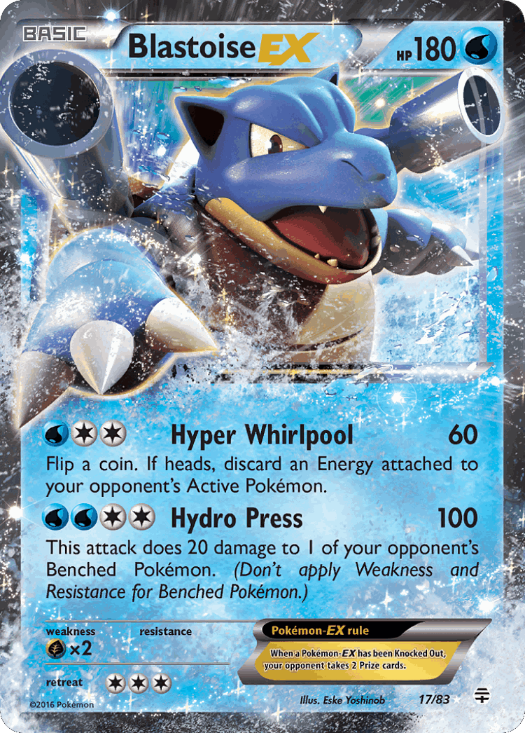 Blastoise-EX #17 from Generations - Rare Holo EX - Illustrated by Eske Yoshinob