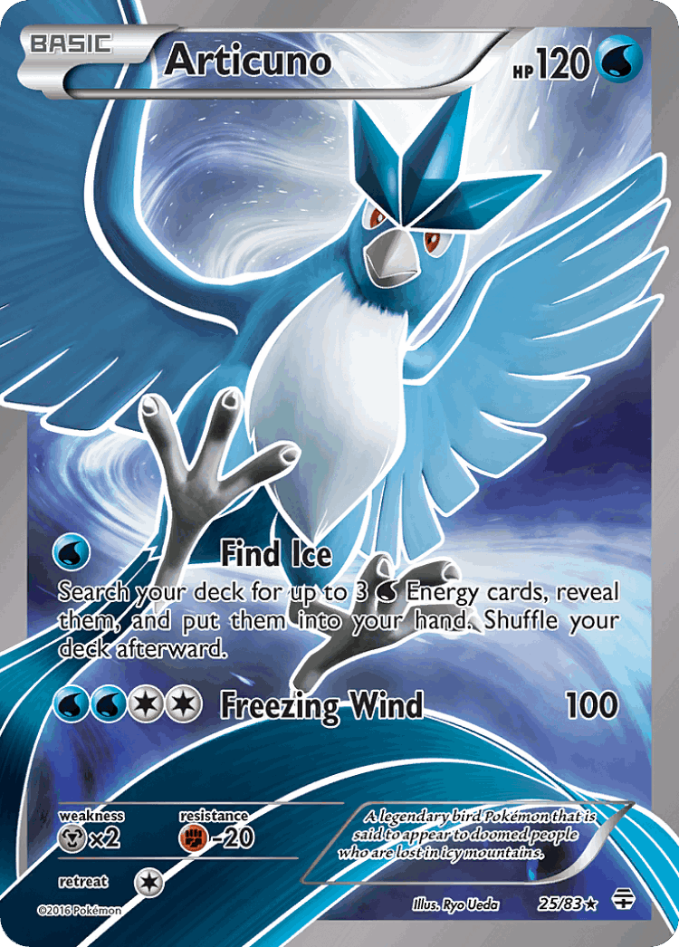 Articuno #25 from Generations - Rare Holo - Illustrated by Ryo Ueda