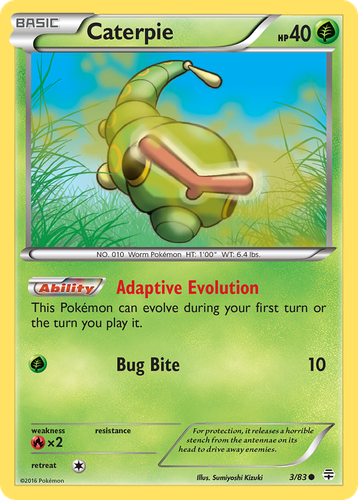 Caterpie #3 from Generations - Common - Illustrated by Sumiyoshi Kizuki