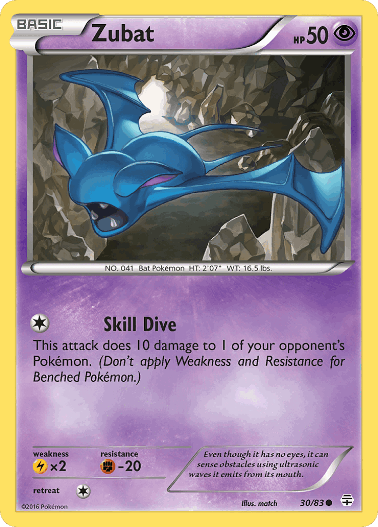 Zubat #30 from Generations - Common - Illustrated by match
