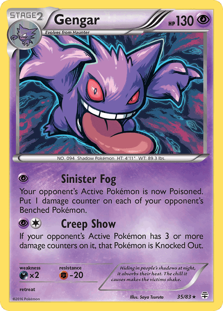 Gengar #35 from Generations - Rare Holo - Illustrated by Saya Tsuruta