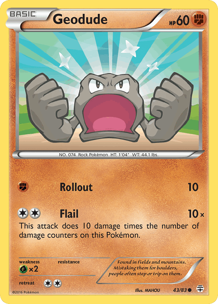 Geodude #43 from Generations - Common - Illustrated by MAHOU
