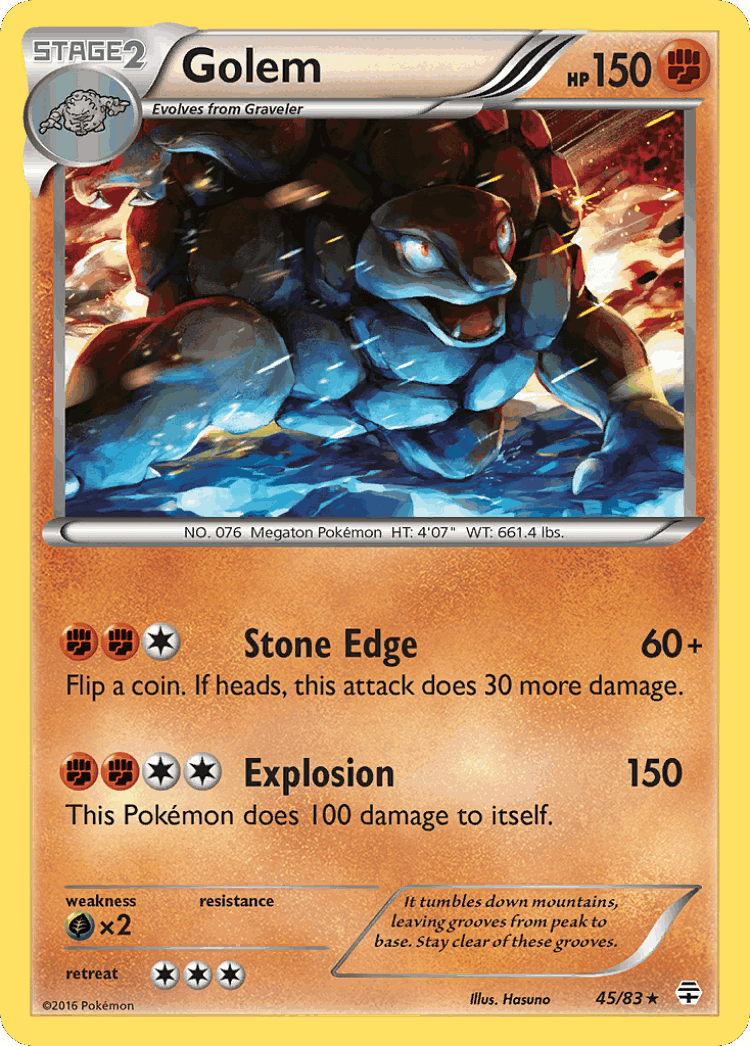 Golem #45 from Generations - Rare Holo - Illustrated by Hasuno