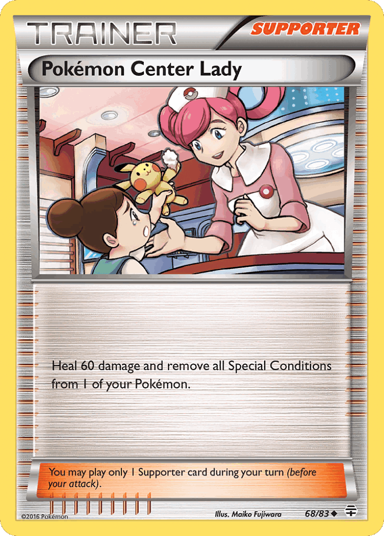 Pokémon Center Lady #68 from Generations - Uncommon - Illustrated by Maiko Fujiwara