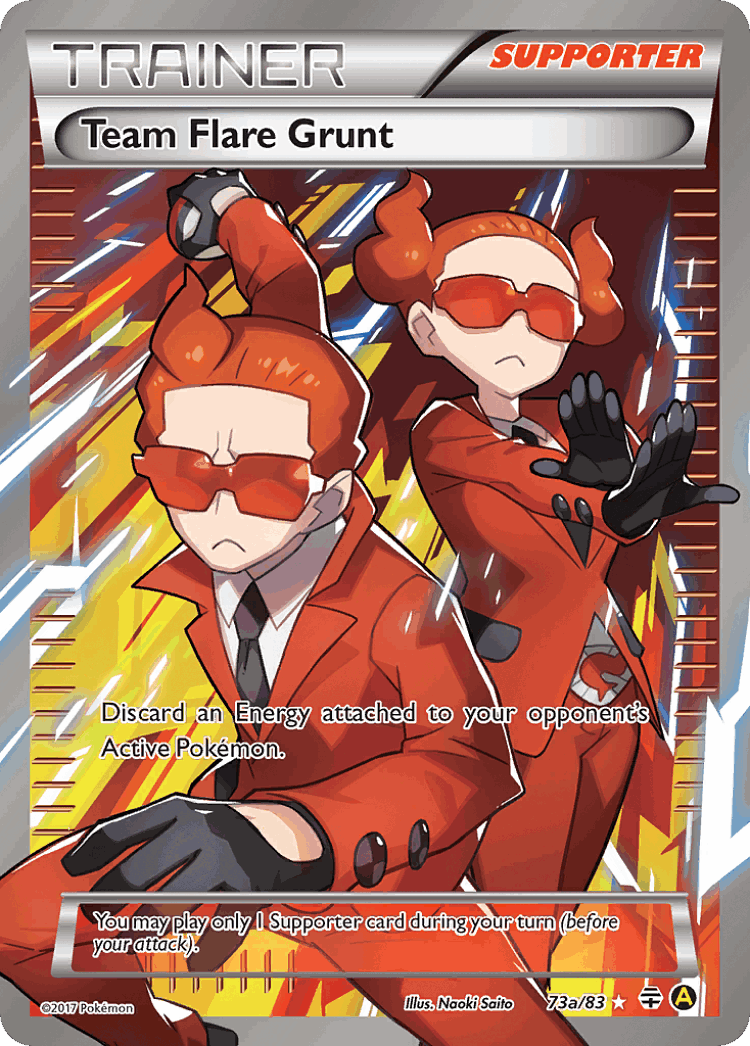 Team Flare Grunt #73 from Generations - Rare Ultra - Illustrated by Naoki Saito