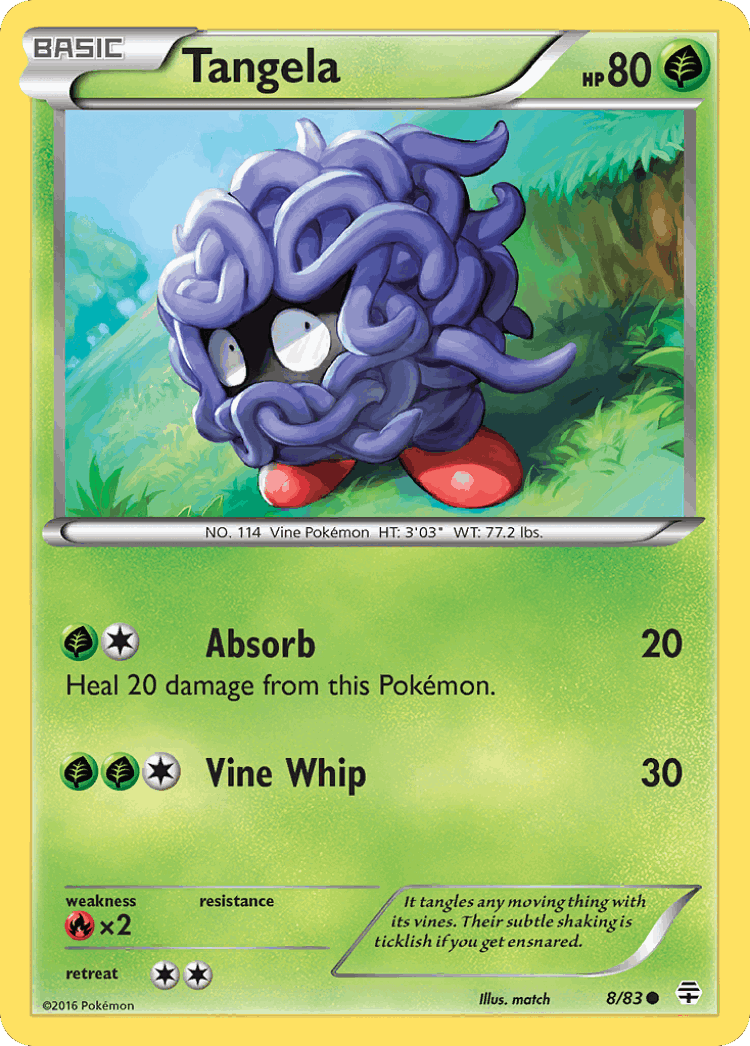 Tangela #8 from Generations - Common - Illustrated by match