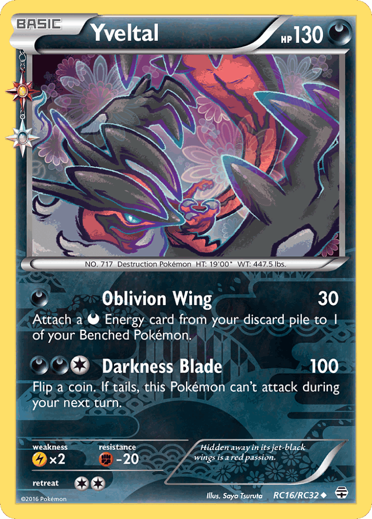 Yveltal #16 from Generations - Uncommon - Illustrated by Saya Tsuruta