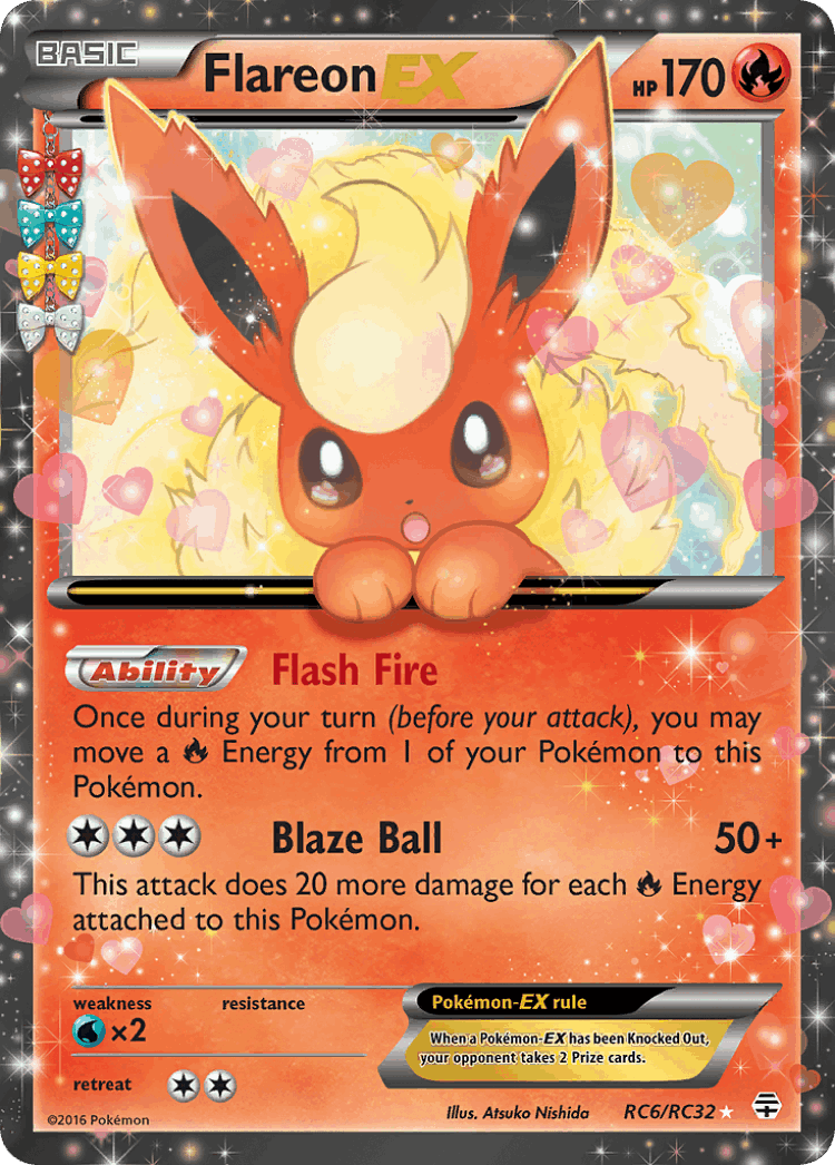 Flareon-EX #6 from Generations - Rare Holo EX - Illustrated by Atsuko Nishida