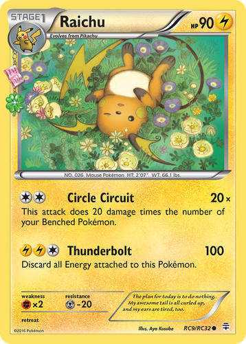 Raichu #9 from Generations - Common - Illustrated by Aya Kusube