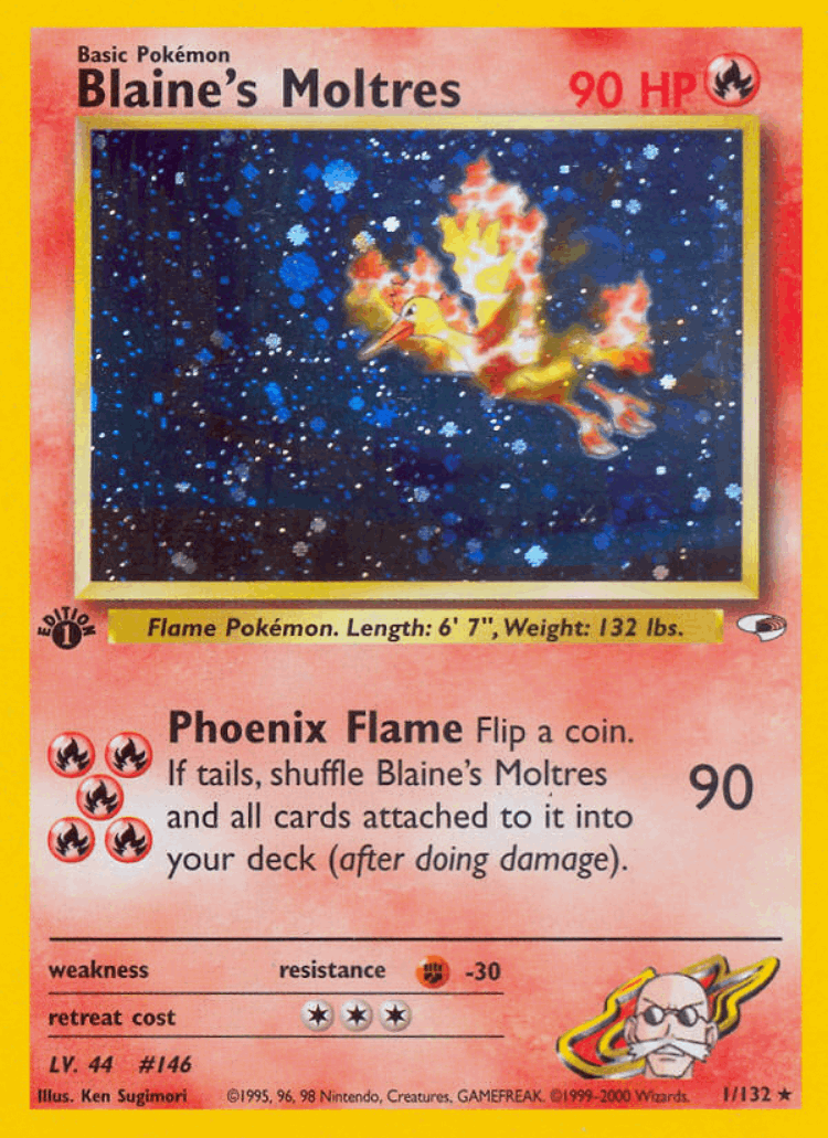 Blaine's Moltres #1 from Gym Heroes - Rare Holo - Illustrated by Ken Sugimori