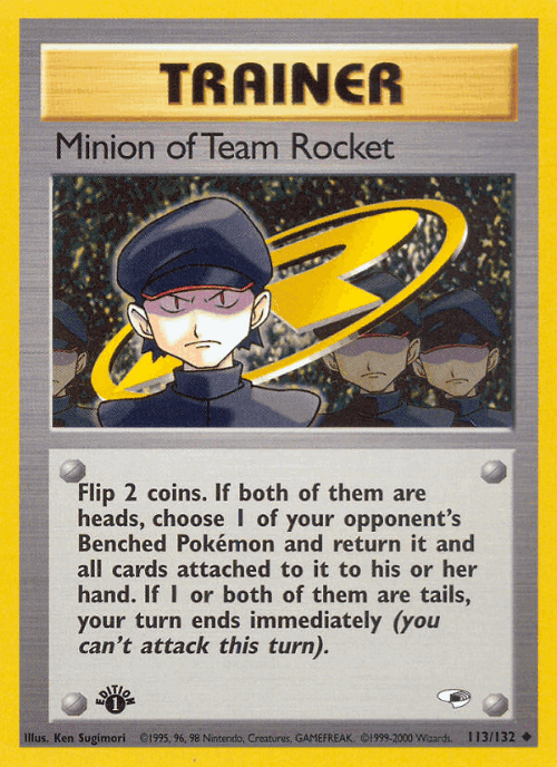 Minion of Team Rocket #113 from Gym Heroes - Uncommon - Illustrated by Ken Sugimori