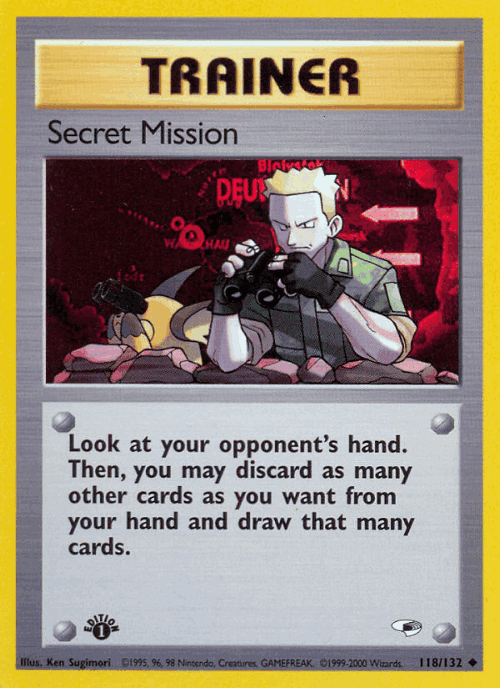 Secret Mission #118 from Gym Heroes - Uncommon - Illustrated by Ken Sugimori