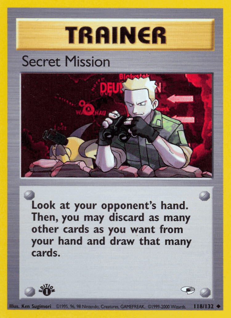 Secret Mission #118 from Gym Heroes - Uncommon - Illustrated by Ken Sugimori
