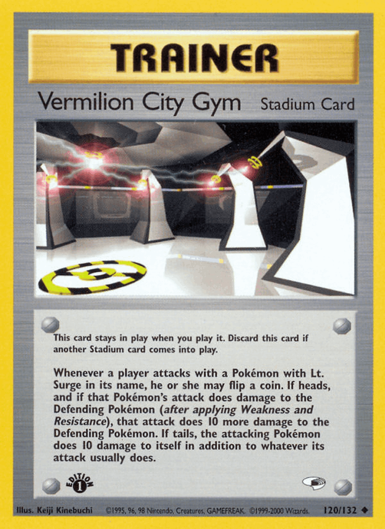Vermilion City Gym #120 from Gym Heroes - Uncommon - Illustrated by Keiji Kinebuchi