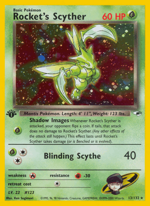 Rocket's Scyther Pokémon TCG card art