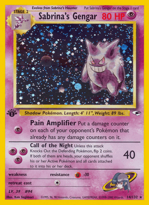 Sabrina's Gengar Pokémon TCG card art