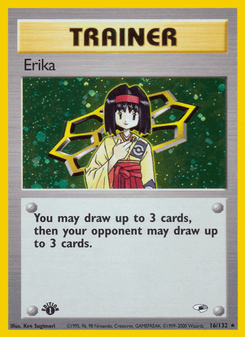 Erika #16 from Gym Heroes - Rare Holo - Illustrated by Ken Sugimori
