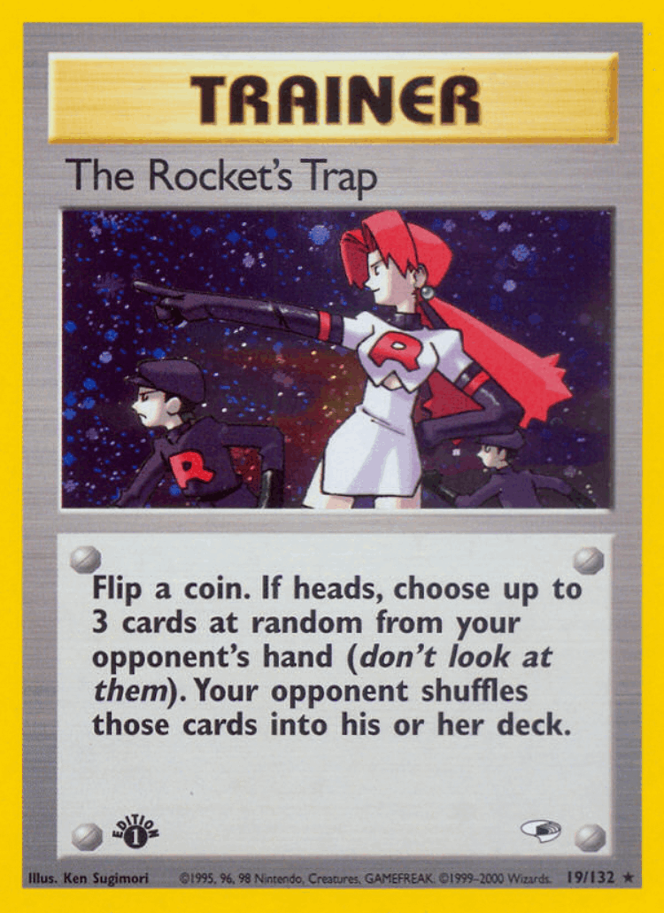 The Rocket's Trap #19 from Gym Heroes - Rare Holo - Illustrated by Ken Sugimori