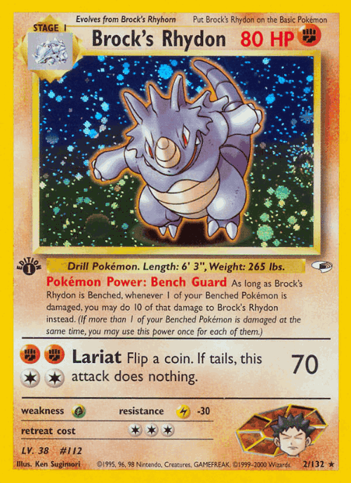 Brock's Rhydon Pokémon TCG card art