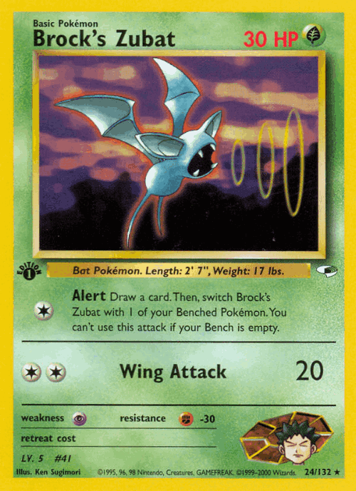 Brock's Zubat Pokémon TCG card art