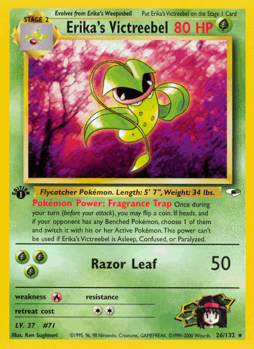Erika's Victreebel #26 from Gym Heroes - Rare - Illustrated by Ken Sugimori
