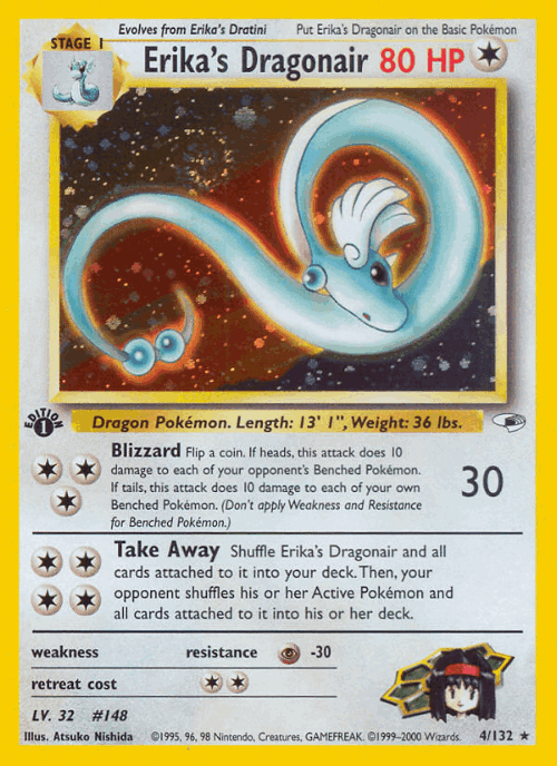 Erika's Dragonair Pokémon TCG card art