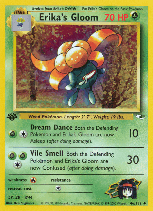 Erika's Gloom #46 from Gym Heroes - Uncommon - Illustrated by Ken Sugimori