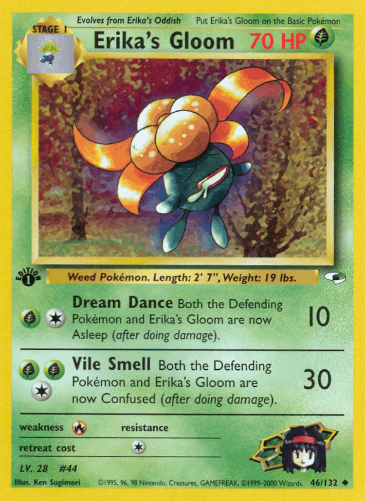 Erika's Gloom #46 from Gym Heroes - Uncommon - Illustrated by Ken Sugimori