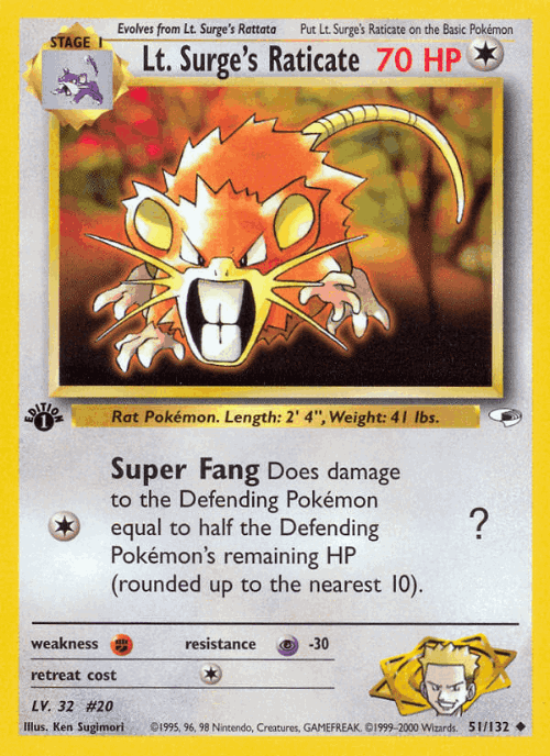 Lt. Surge's Raticate 51, Gym Heroes