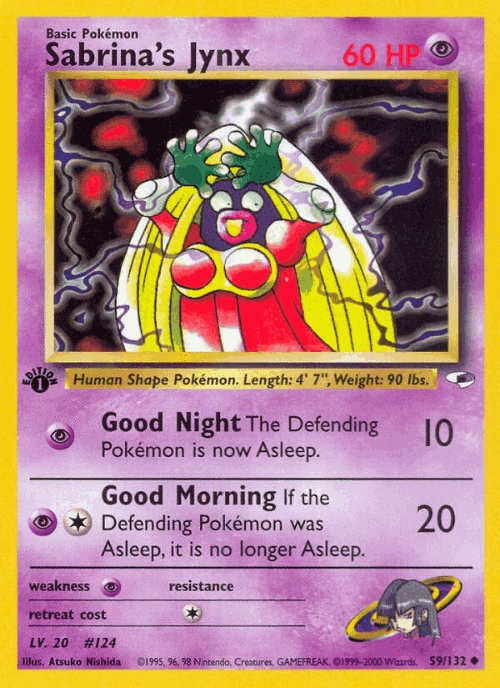 Sabrina's Jynx #59 from Gym Heroes - Uncommon - Illustrated by Ken Sugimori