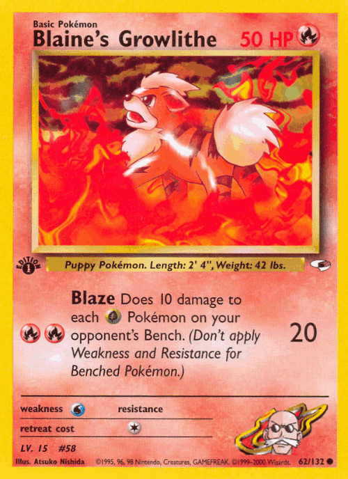 Blaine's Growlithe 62, Gym Heroes