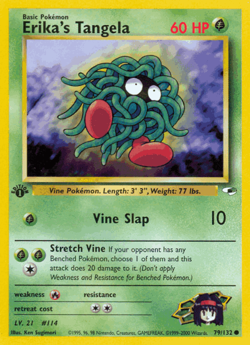 Erika's Tangela #79 from Gym Heroes - Common - Illustrated by Ken Sugimori