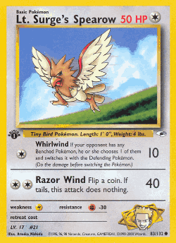 Lt. Surge's Spearow 83, Gym Heroes