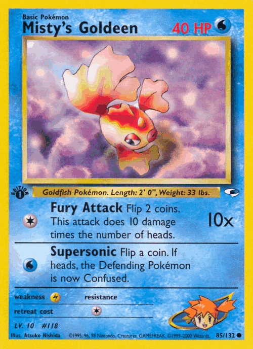 Misty's Goldeen #85 from Gym Heroes - Common - Illustrated by Atsuko Nishida