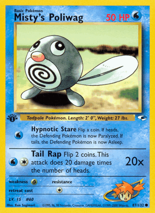 Misty's Poliwag #87 from Gym Heroes - Common - Illustrated by Ken Sugimori
