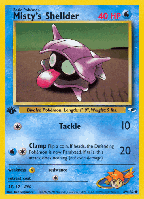 Misty's Shellder #89 from Gym Heroes - Common - Illustrated by Ken Sugimori