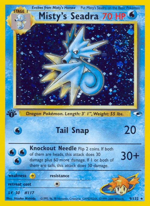 Misty's Seadra Pokémon TCG card art