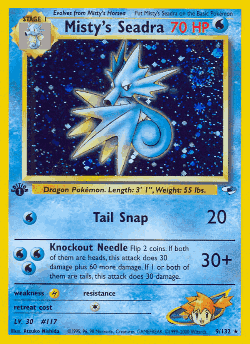 Misty's Seadra Pokémon TCG card art