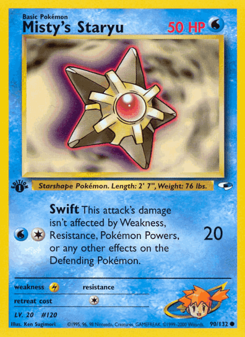 Misty's Staryu #90 from Gym Heroes - Common - Illustrated by Ken Sugimori