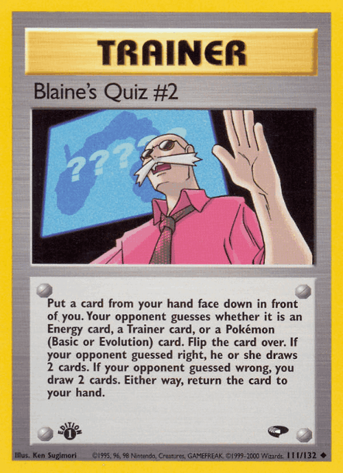 Blaine's Quiz #2 111, Gym Challenge