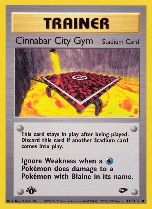 Cinnabar City Gym #113 from Gym Challenge - Uncommon - Illustrated by Keiji Kinebuchi
