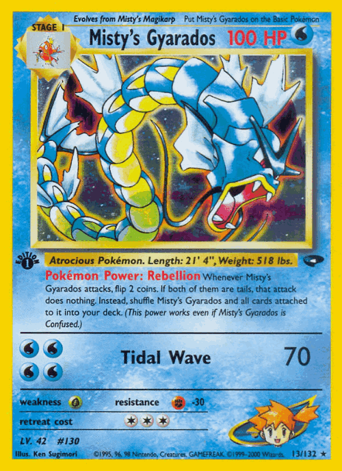 Misty's Gyarados Pokémon TCG card art