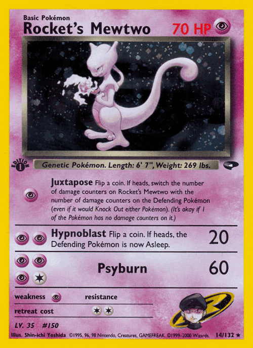Rocket's Mewtwo Pokémon TCG card art