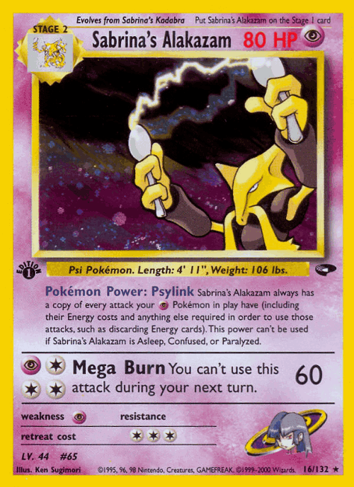 Sabrina's Alakazam Pokémon TCG card art