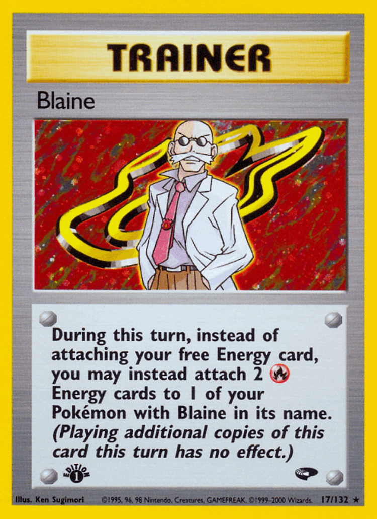 Blaine #17 from Gym Challenge - Rare Holo - Illustrated by Ken Sugimori