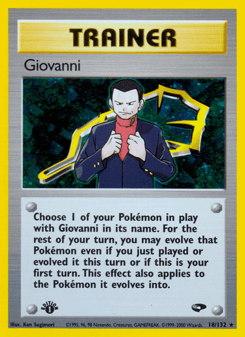 Giovanni #18 from Gym Challenge - Rare Holo - Illustrated by Ken Sugimori
